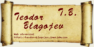 Teodor Blagojev vizit kartica
